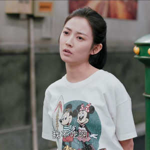 昔有琉璃瓦陈钰琪邵雪同款白色印花短袖t恤宽松休闲上衣女潮新款