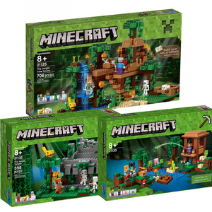 乐高我的世界21125丛林树屋21133女巫小屋 21132丛林寺庙益智积木