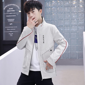 秋冬新款成熟男士时尚夹克青年帅气小伙子立领外套上衣休闲男装潮