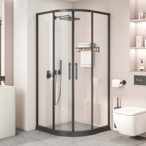 弧形淋浴房浴室玻璃门卫生间玻璃隔断干湿分离半圆弧浴屏