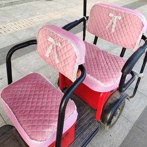 大安爱玛鲁客电动车三轮车坐垫套雅迪座套布料小刀淮海海宝宗申垫