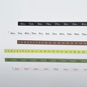 猫茶NEKOCHA 打字机系列和纸胶带 5米卷 8mm细胶带 日期月份星期