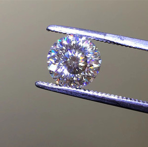 美国进口d色俄罗斯切工莫桑钻裸石可定制18k白金吊坠戒指耳钉