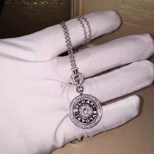 18k玫瑰金宝格丽项链时来运转满天星镶钻男女锁骨链