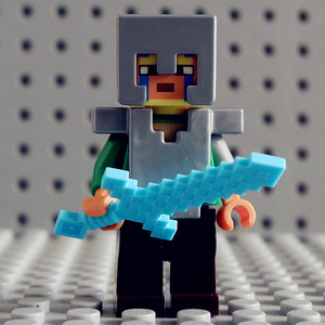 lego 乐高 我的世界人仔 min103 丛林探险家 蓝色武器 铠甲 21176