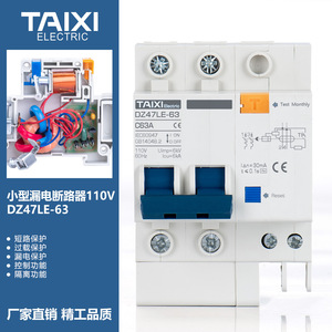 TAIXI 110V美标漏电断路器日本菲律宾2P空开单相过载短路保护开关