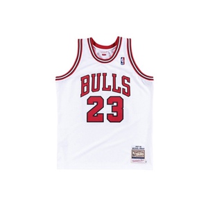 nba公牛队乔丹23号mitchell&ness复古篮球球衣au球员版97-98赛季