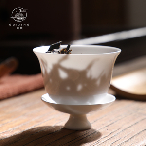 潮州薄胎骨瓷盖碗特小单丛单人饮喝茶迷你超小茶碗试茶高端功夫茶