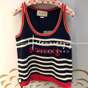 gucci/古驰女士条纹针织背心 新款 691670 欧洲代购 休闲百搭上衣
