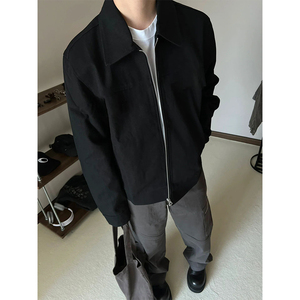 cleanfit短款外套男高级感体制内穿搭行政夹克夏季薄款黑色棒球服