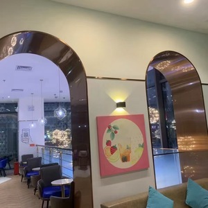 不锈钢圆弧折弯拱形门套装饰 黑钛金l型收边u型拉弯拱门门套一体