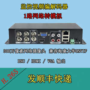 1路网络转模拟视频监控服务器BNC同轴输出数字转模拟转换器解码器