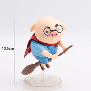 q版哈利波特飞天猪蛋糕装饰摆件公仔毕业班魔法扫帚眼睛可爱小猪