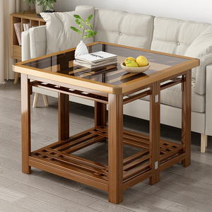 烤火桌子家用折叠烤火架实木冬季取暖桌正方形楠竹餐桌书桌炕桌