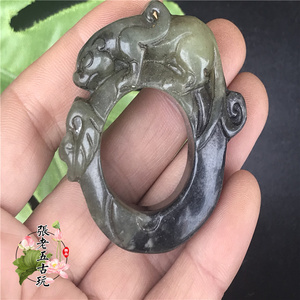 仿汉代明清古玩玉器古董玉石挂件岫玉高古玉把件玉雕貔貅扳指戒指