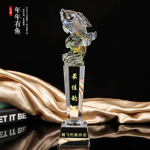 钓鱼比赛奖杯水晶定制