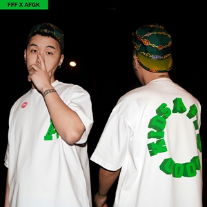 高品质 fff马思唯联名afgk 烈焰红唇 a few good kids 情侣款短袖