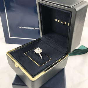 新款格拉芙钻戒盒graff戒指盒项链盒吊坠盒高档皮质首饰收纳盒