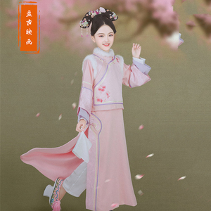 清朝服装儿童影楼摄影写真古装主题女童公主格格服表演演出服洛灵