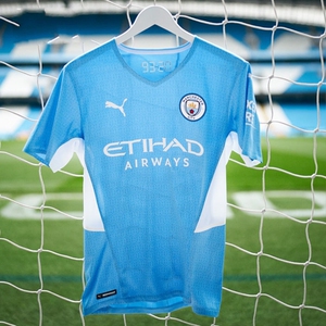 正品正版曼城球衣球员版21-22主场短袖足球队服比赛服套装定制