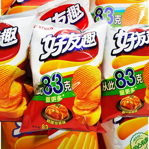好丽友薯片好友趣韩国泡菜味83g*9包办公室休闲小吃零食大礼包