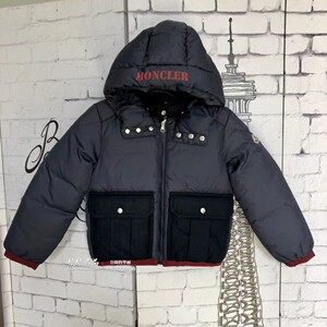 顿顿欧洲代购正品 moncler/盟可睐深蓝色男童连帽儿童羽绒服