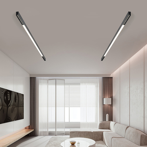 无主灯家用卧室客厅照明led磁吸格栅线性明装轨道灯长条线形灯具