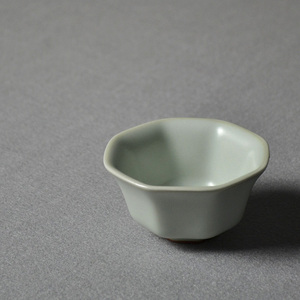 台湾衡连茶杯 汝窑 晓芳釉 天青开片八方杯 品杯