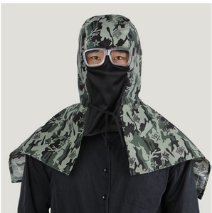 防尘帽子带帽檐牛仔布加厚风帽披肩帽男女搬运工作帽干活戴的帽子