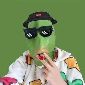 抖音胖头鱼头套无味可爱搞怪沙雕绿鱼头面具网红怪怪鱼万圣节道具