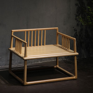 竹老表沙发ny91沙发实竹木榫卯圆角单人沙发新中式茶室客厅短沙发