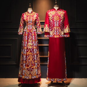 秀禾服龙凤褂新娘中式嫁衣婚纱男女套装结婚婚礼新式婚服2022新款