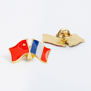 中国法国对旗胸针中法旗帜外交收藏纪念胸章国旗徽章定制定做胸徽