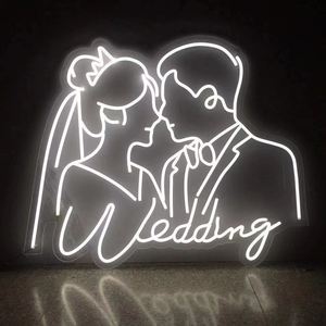 婚庆道具发光情侣头像铁艺挂件发光字体婚礼舞台发光天使橱窗装饰