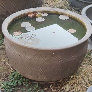 鱼缸造景睡莲包邮家用盆罐水无釉养乌龟庭院荷花缸土陶大水缸