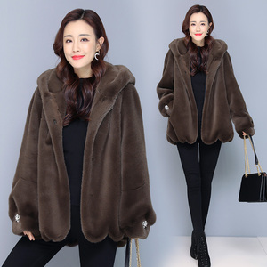 貂皮大衣女2021冬季新款整貂皮毛一体水貂毛外套女宽松中长款皮草