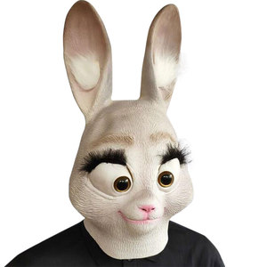 疯狂动物城卡通朱迪兔子耳朵面具动物头套角色扮演摄影搞笑道具