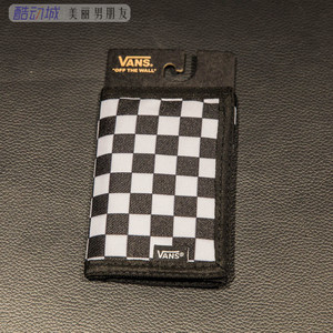 VANS范斯经典款黑白棋盘格子男女款帆布钱包卡包VN000C32HU0