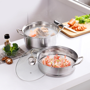 思钢 臻尚多用途燃气电磁炉不锈钢蒸锅汤锅面锅