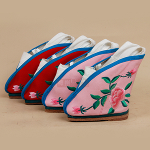 中原戏装戏曲软跷功鞋三寸金莲北京专业软跷京剧花旦角翘鞋绑小脚