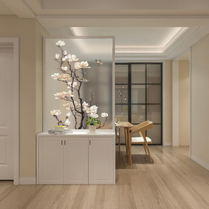 韩式入户正对门玄关柜酒柜一体屏风隔断客厅玻璃轻奢简约鞋柜双面