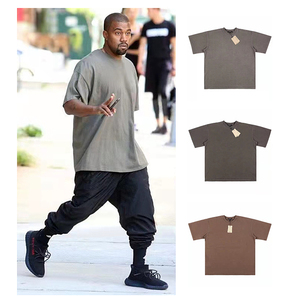 侃爷同款上身yeezy第六季season6水洗纯色oversize宽松短袖t恤