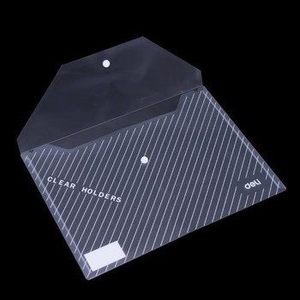 得力5501纽扣文件袋/按钮资料袋 白色塑料档案袋 a4按扣袋 厚18c