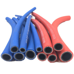 红色蓝色橡胶软管涤纶编织高压管防爆耐磨水管气管花园管橡塑管