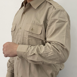 老式87米黄衬衣长袖男款库存清仓免烫宽松文艺单排扣纯棉衬衫春秋