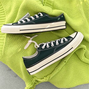 东方匡威墨绿色低帮帆布鞋男1970ins街拍韩版原宿风ulzzang板鞋潮