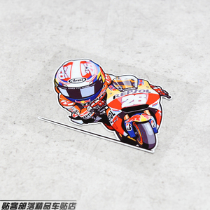 贴客部落車貼 dani pedrosa 佩德罗撒 26号 q版压弯 摩托车反光贴