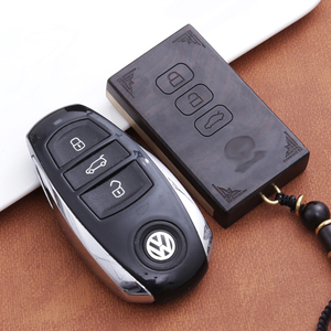 专用于大众途锐改装件木质钥匙壳非途锐钥匙套车钥匙挂件匙刻郎