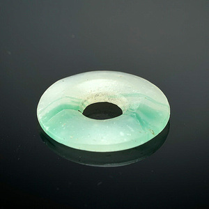 清代挂饰佩饰 老琉璃仿翡翠平安扣 小巧可爱21.3mm/3.3mm开门真品