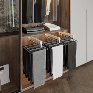 40cm拉拉宜居裤架伸缩衣柜顶装挂裤子转角旋转多功能抽屉裤抽屉式